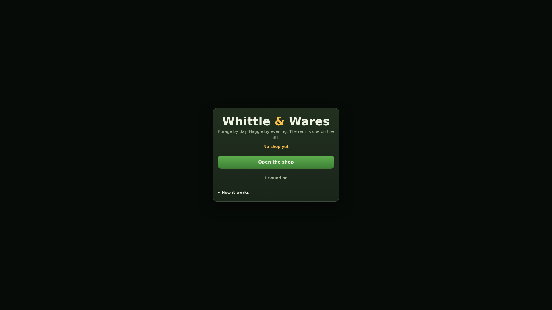 Whittle & Wares title screen